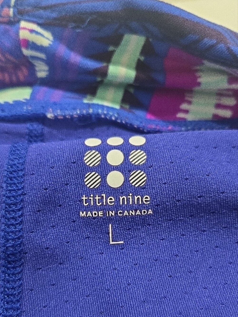 Title Nine Blue Skort with Multicolor Accents - Picture 3 of 4